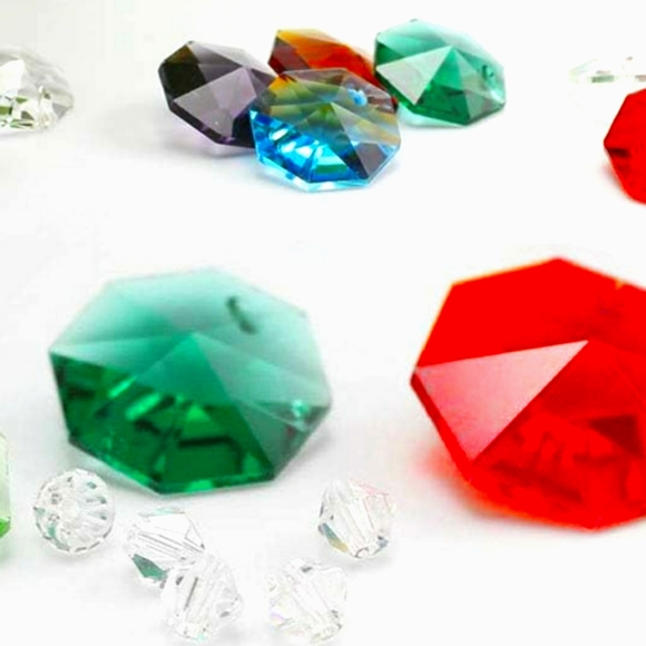 NWT K9 Glass Crystal Wishing Thread Interlocking Hearts Garden Window Pendant - Picture 11 of 16